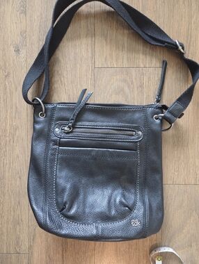 The Sak Black Leather Crossbody Bag